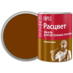 Эмаль для пола Расцвет коричневая 0.9 кг - износостойкое покрытие 87030700