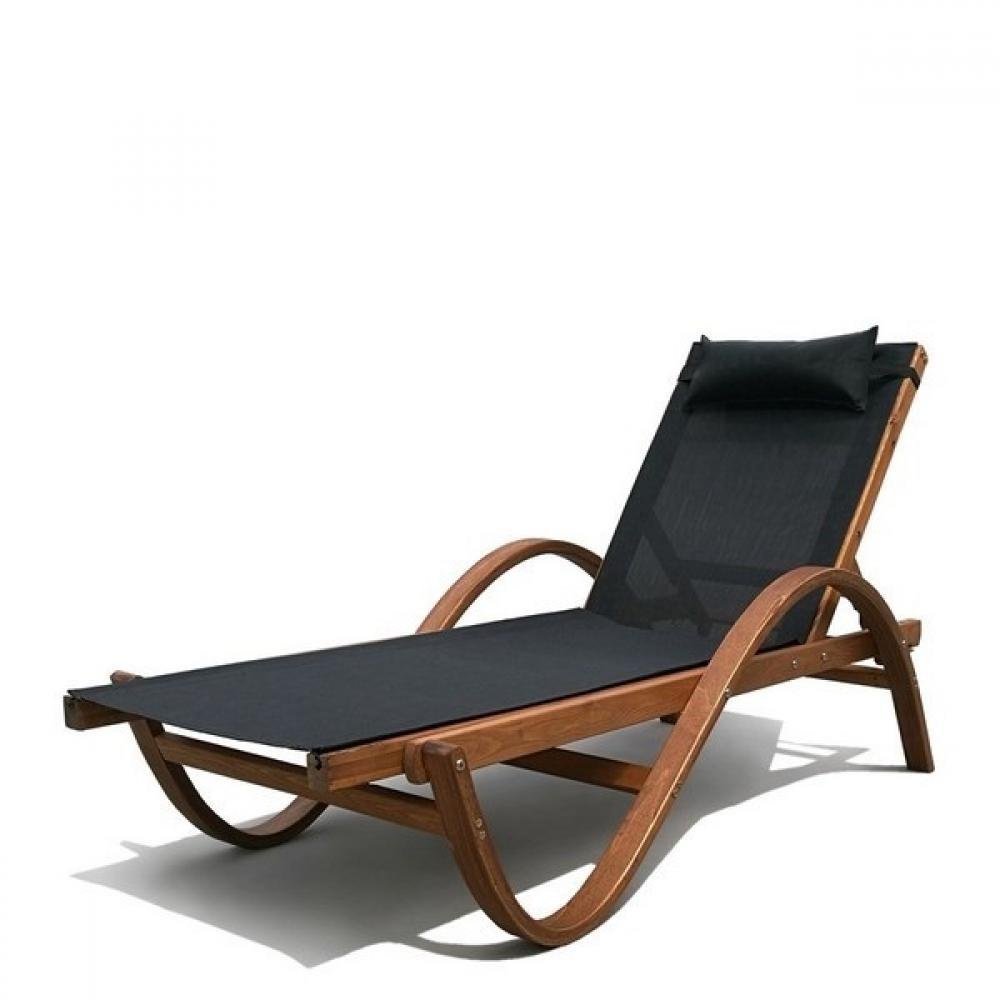 Шезлонг-лежак черный "Мальта" Black AFINA  130446 Коричневый;черный  - Вид №3