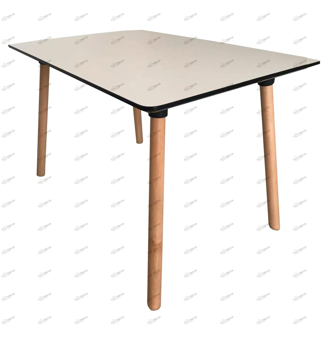 Обеденный стол с деревянными ножками 120х80 см белый Brooklyn BRADEX HOME  00-3974016 Бежевый;белый 