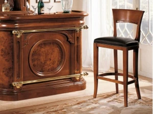 SCAPPINI & C Высокий деревянный табурет с кожаным сиденьем 35th anniversary 357