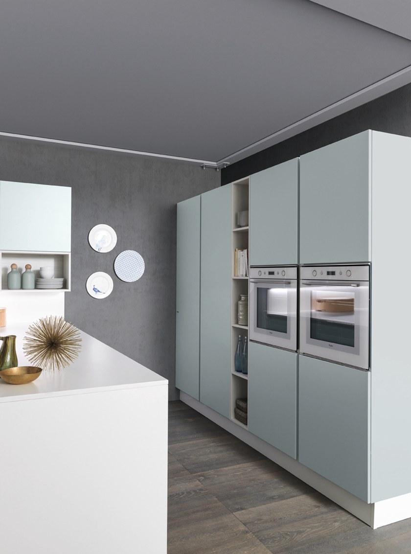 Febal Casa Лакированная встроенная кухня с полуостровом sun-id-1384949 - Вид №7