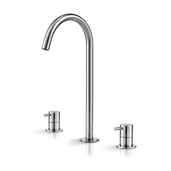 Смеситель на три отверстия для умывальника с изливом DEC213 linki 