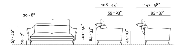 2-местный кожаный диван Max Divani MODULA ARCH-00070810 - Вид №4