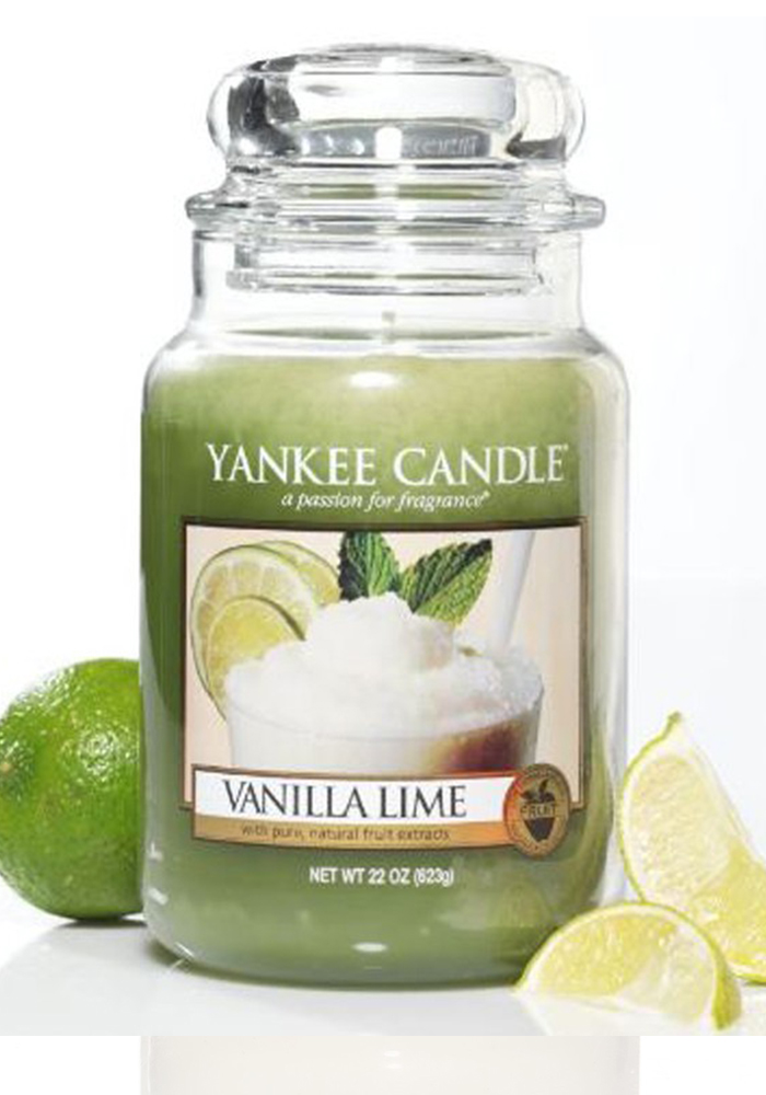 Свеча маленькая в стеклянной банке "Ваниль и Лайм Vanilla Lime" 104гр 25-45 часов YANKEE CANDLE ВАНИЛЬ 267887 Зеленый  - Вид №1
