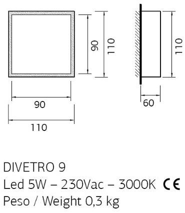 ENGI Настенный светильник / потолочный светильник из опалового стекла Divetro Endv90  - Вид №4