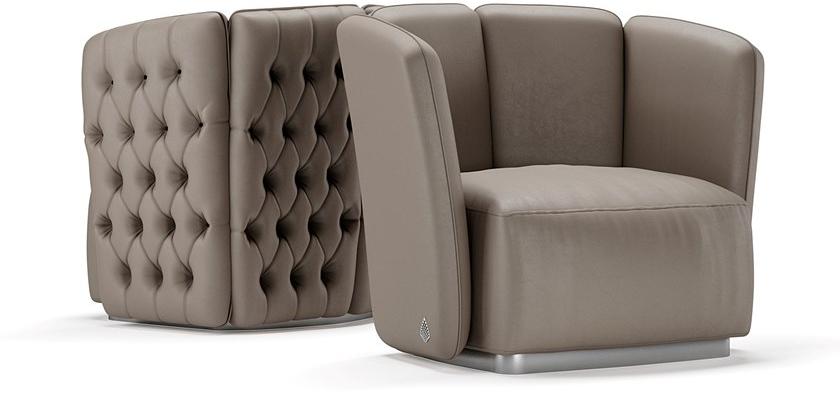 SM Living Couture Мягкое кожаное кресло с подлокотниками Diamond Pna_06 - Вид №2