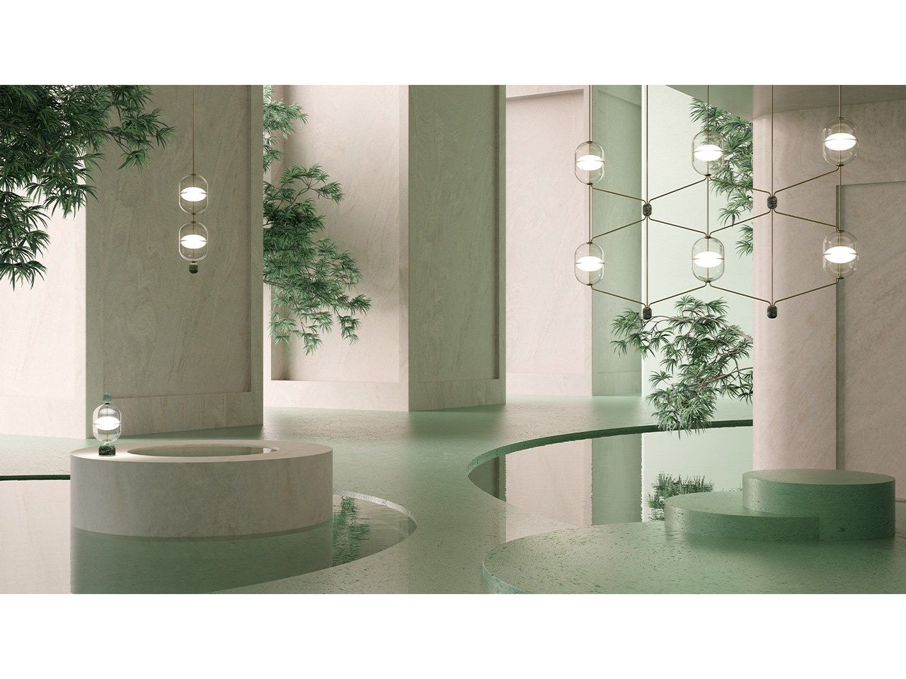 Светодиодный подвесной светильник из камня и стекла Rakumba Indre ARCH-00078865 - Вид №11