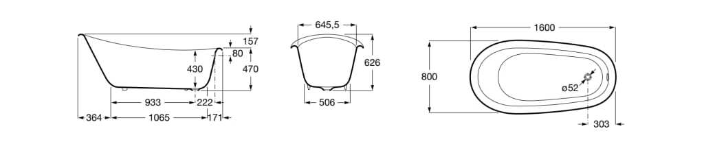 Овальная чугунная ванна на ногах Roca Carmen ARCH-00075385 - Вид №3