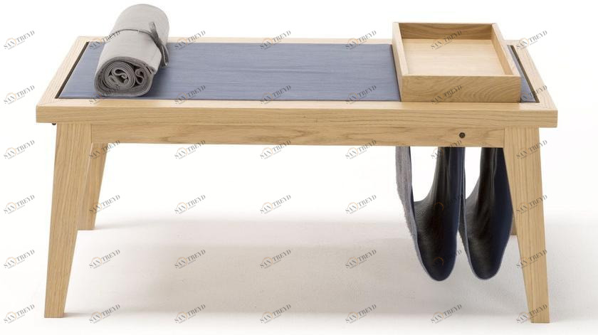 Egoitaliano Низкий прямоугольный журнальный столик из дуба с подносом sun-id-1418369