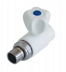 Кран шаровый KALDE D20х1/2" НР прямой с американкой белый