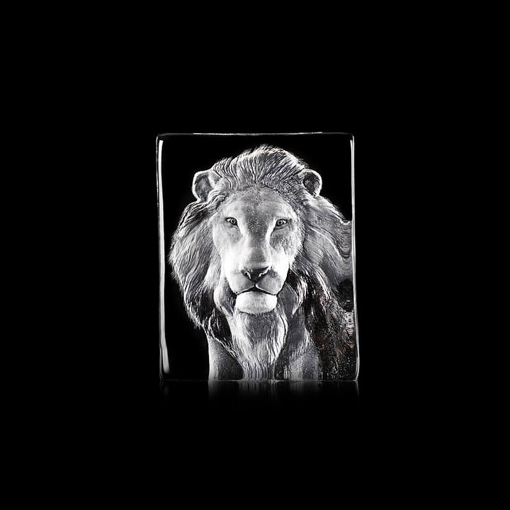 34127 Скульптура из прозрачного хрусталя "Лев", 105/130 мм. Maleras 