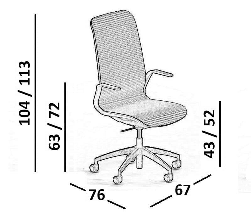 Офисное кресло Nylon® с 5-спицевыми колесами Luxy SmartLight ARCH-00039052 - Вид №23