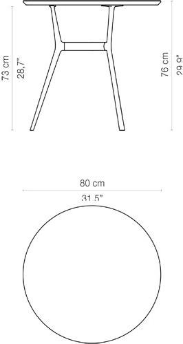 TRIBÙ Круглый садовый стол из алюминия с порошковым покрытием Branch 07661/07660 - Вид №6