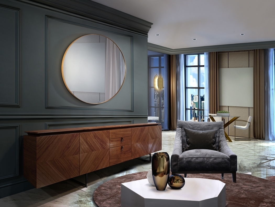 091264 Зеркало круглое Ø120 золото Schuller Orio 