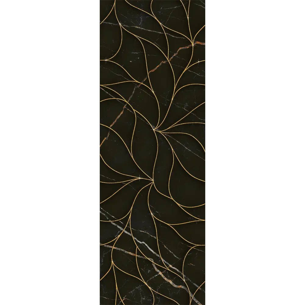 Декор настенный Black and Gold Struttura 24.2x70 см глянцевый цвет черный Santreyd STLM-2016226