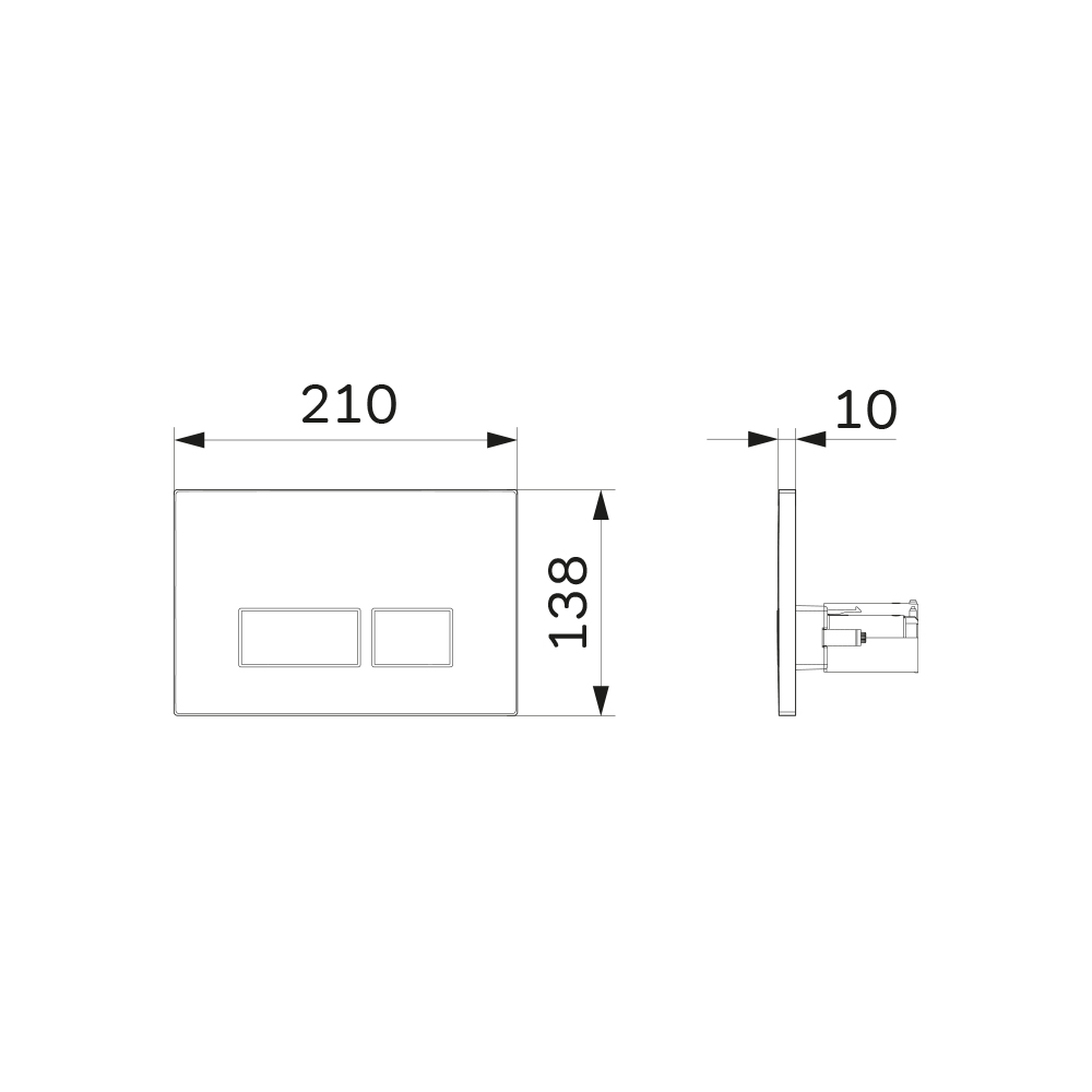 I047001 клавиша для инсталляции пневматическая пластик белый AM.PM Pro S  - Вид №1