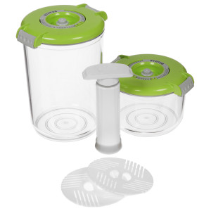 1625902 Набор вакуумных контейнеров STATUS VAC-RD-Round Green 0.75 л, 1.5 л