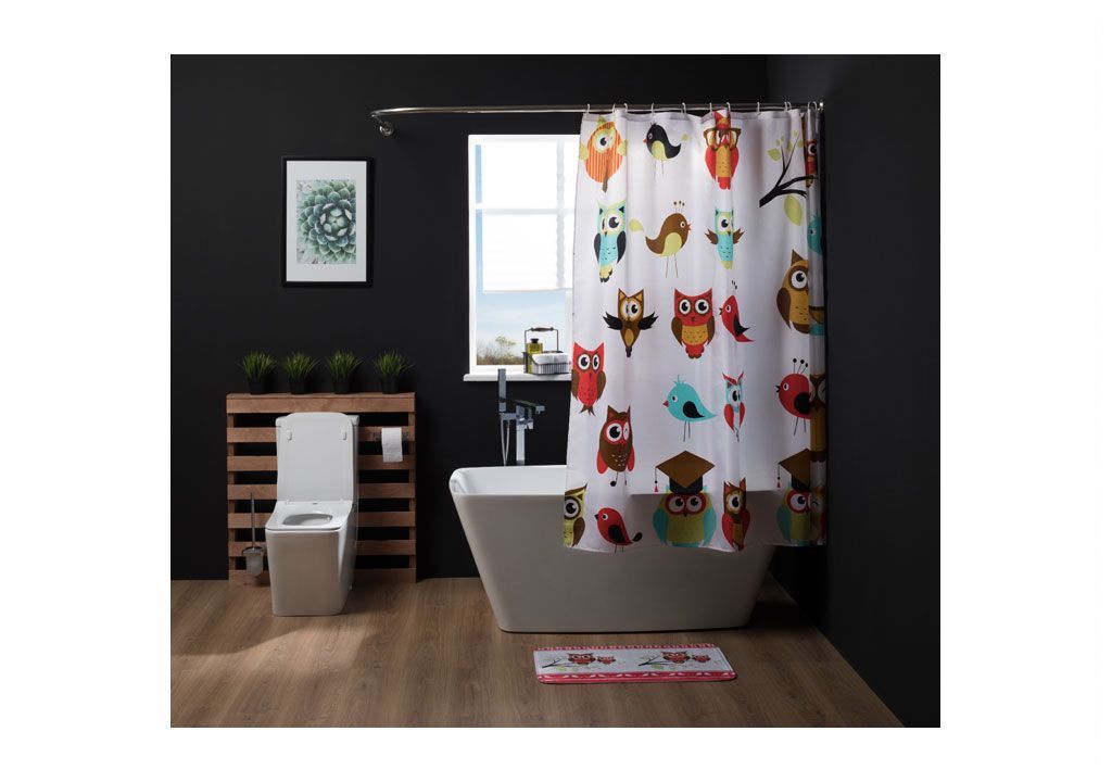 Шторка для ванны Aquanet SC3101A 180см, совы  - Вид №1