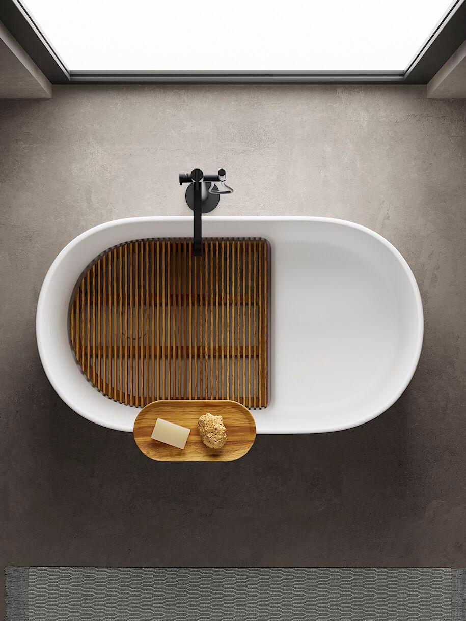 Овальная ванна с сиденьем из Cristalplant® Nic Size ARCH-00051621 - Вид №2