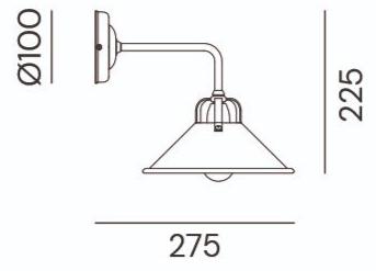 Il Fanale Настенный светильник из латуни с фиксированным кронштейном Cascina 204.05.oo - Вид №1