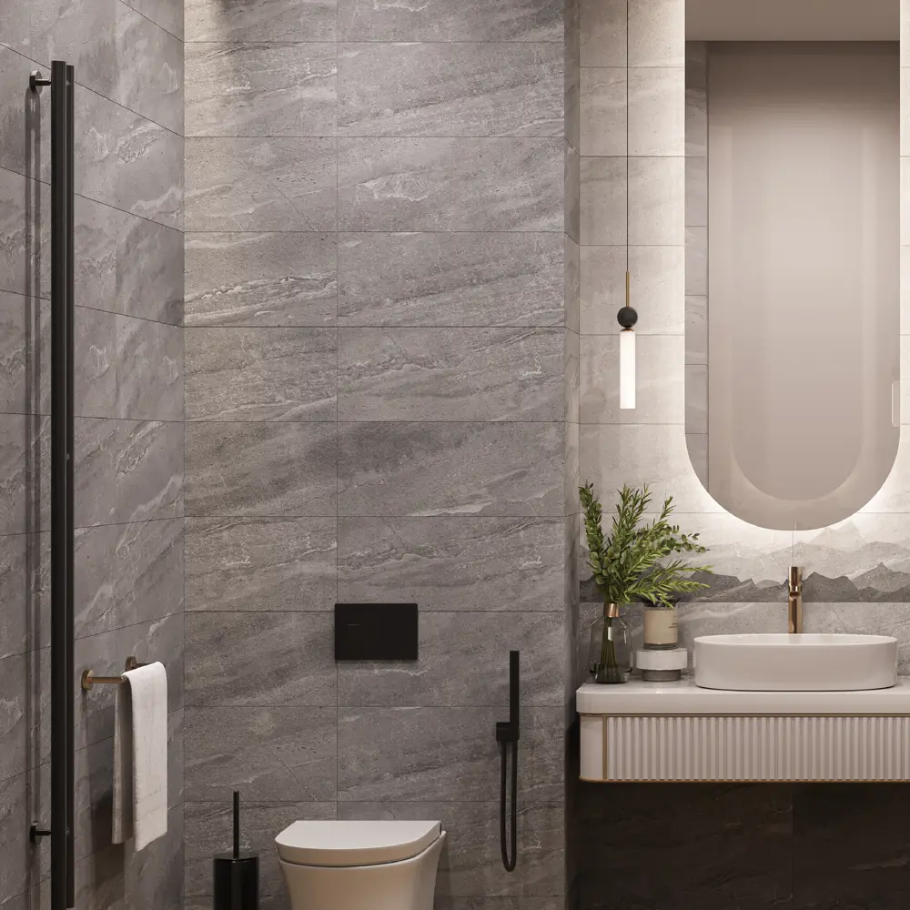 Настенная плитка Gracia Ceramica Fog с сахарным эффектом, темно-серый 89231598 STLM-0947076