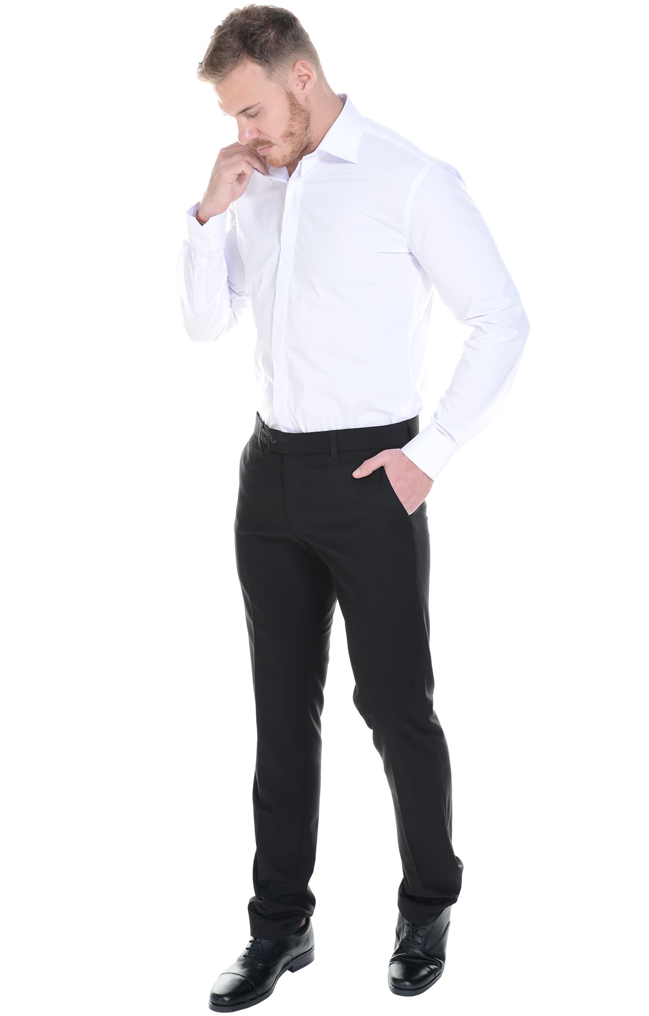 4958025 Рубашка мужская  white El-Risto  Корпоративная одежда  размер 44/176-182  - Вид №20