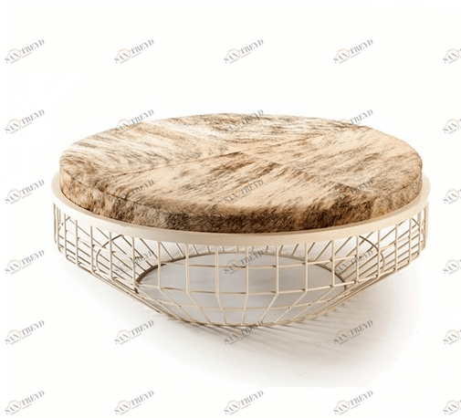 Mambo Unlimited Ideas Низкий круглый журнальный столик с обитой столешницей Air sun-id-1508620