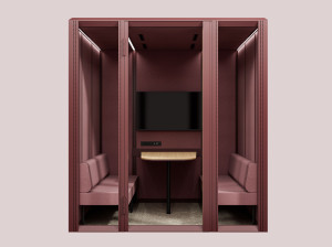 Многосторонняя акустическая офисная кабина со столом