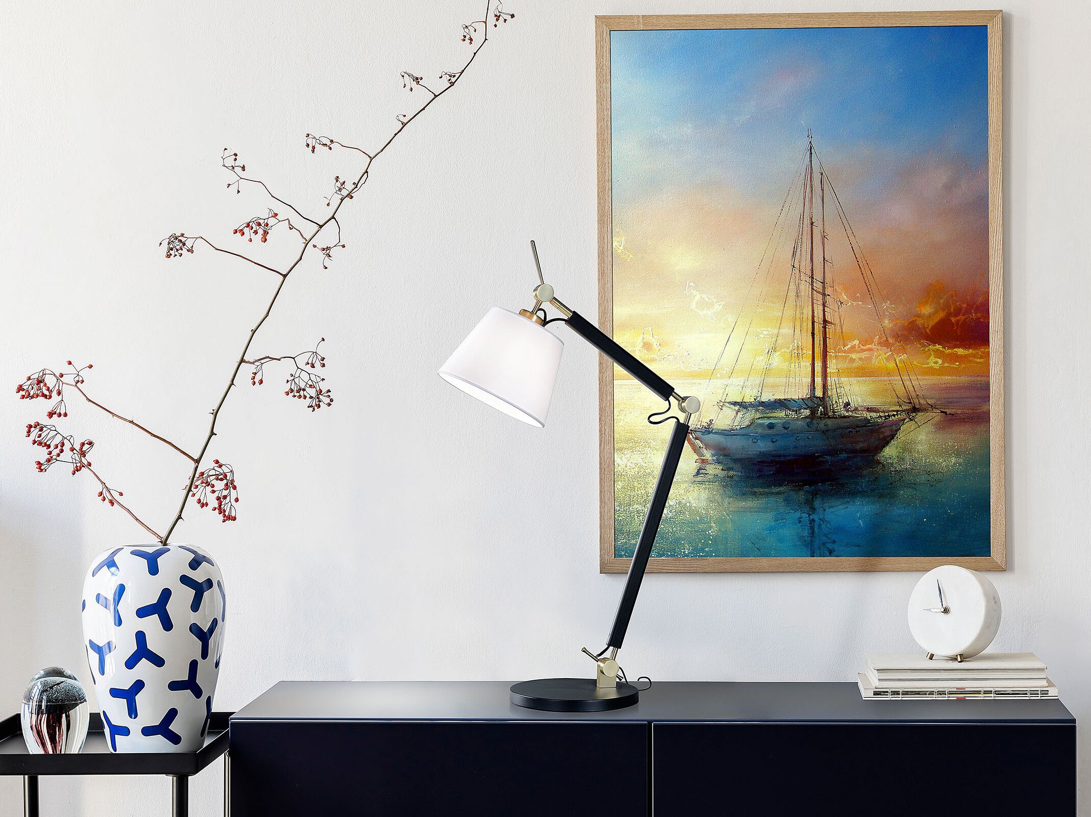 Металлическая настольная лампа с гибкой рукояткой Valaisin Grönlund Visual ARCH-00142951 - Вид №4