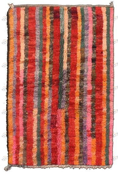 AFOLKI Прямоугольный шерстяной коврик с длинным ворсом и узором Azilal Taa822be