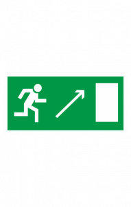 68603 Знак "Направление к эвакуационному выходу направо вверх"  Эвакуационные знаки размер 200 х 100 мм