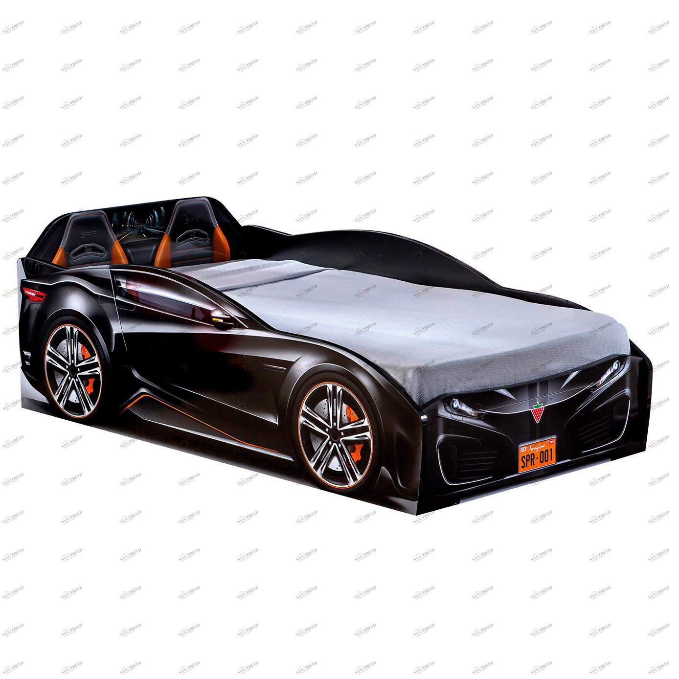 Кровать-машина детская 70х130 см черная Spyder CILEK  00-3832333 Черный Santreyd 
