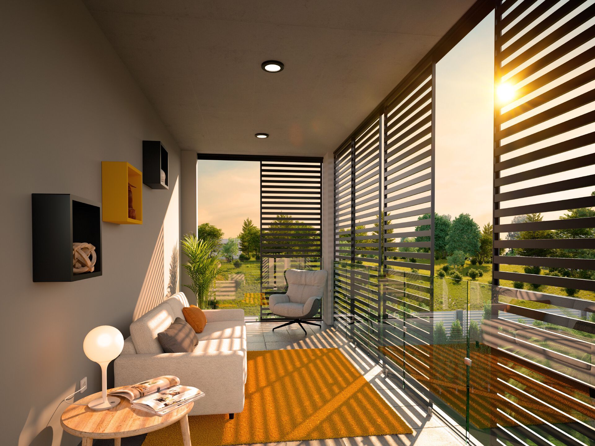 Алюминиевые раздвижные жалюзи с фиксированными ламелями Saxun ERIS ARCH-00029638