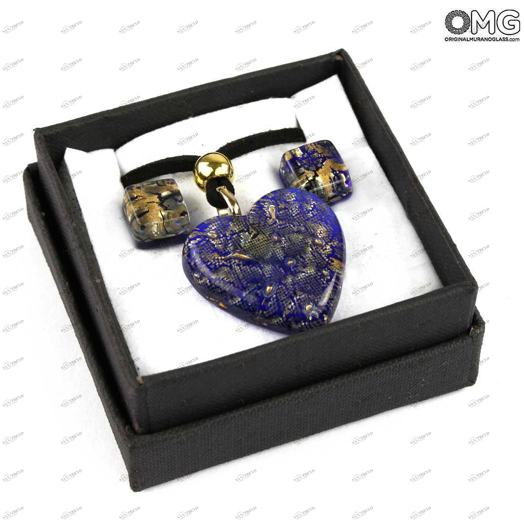 4040 ORIGINALMURANOGLASS Набор украшений Фантазия - с золотом - муранское стекло OMG 45 см 