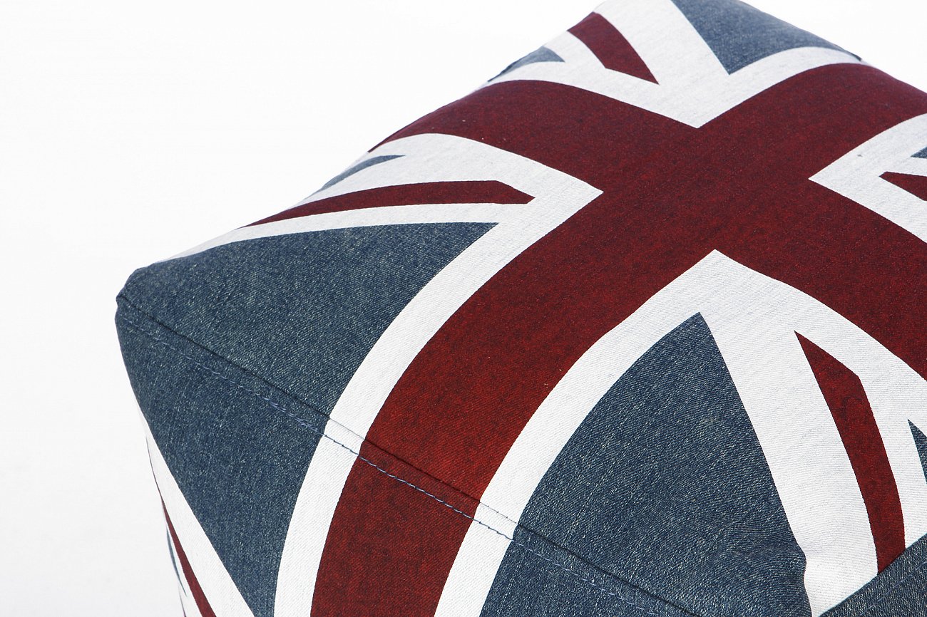Пуф Londres английский флаг LAZY LIFE PARIS ДИЗАЙНЕРСКИЕ 051200 Белый;красный;синий;разноцветный  - Вид №1