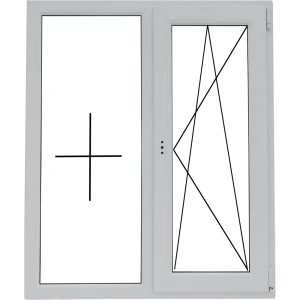 Окно пластиковое ПВХ VEKA двустворчатое 1200x1000 мм (ВхШ) двухкамерный стеклопакет белый/темный дуб