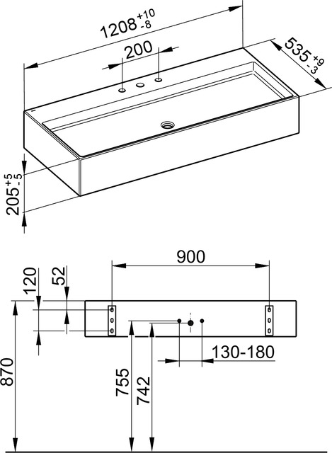 39082311203 Керамический умывальник KEUCO Edition 90 - Вид №3