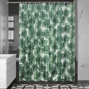 Штора для ванны Bath Plus Jungle Palm 180x200 см полиэстер цвет бело-зелёный 84738084 STLM-2203111