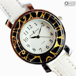 2927 ORIGINALMURANOGLASS Наручные часы унисекс - белые - Original Murano Glass OMG 23 см