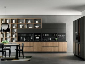 Febal Casa Современная кухня из лакированного дерева со встроенными ручками