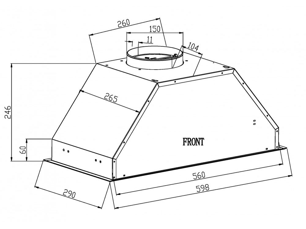 9145453 Вытяжка полновстраиваемая SCHTOFF POLAR 60 белый STDN-0055455 - Вид №4