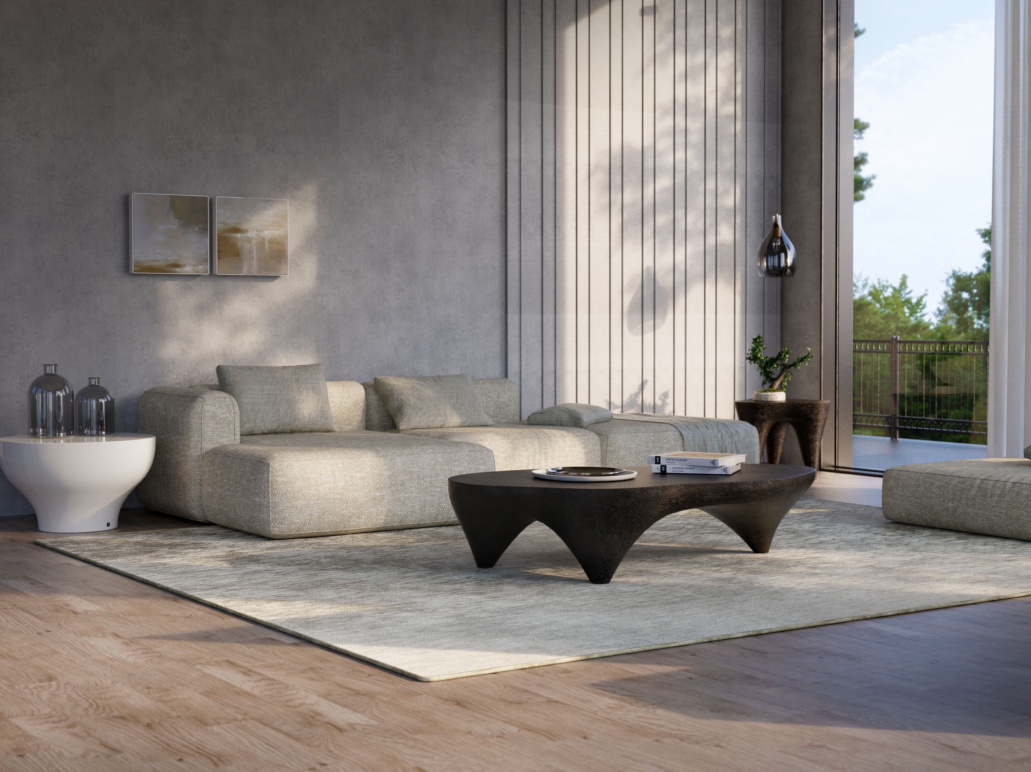 Журнальный столик из стекловолокна GANSK слоновая кость ARCH-00031983 - Вид №1