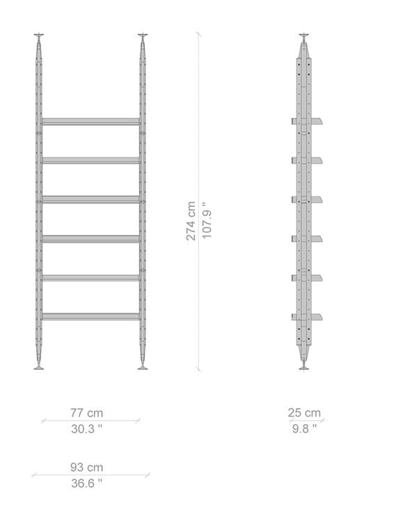Деревянный книжный шкаф с креплением пол-потолок CASSINA INFINITO ARCH-00108410 - Вид №2