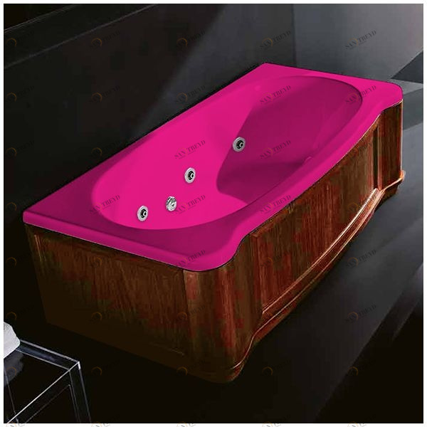 Ванна Gruppo treesse New Classic Young STD-V6747-DX-WO-R розовая с гидромассажем прямоугольная правая деревянная панель орех STDV6747DXWOR