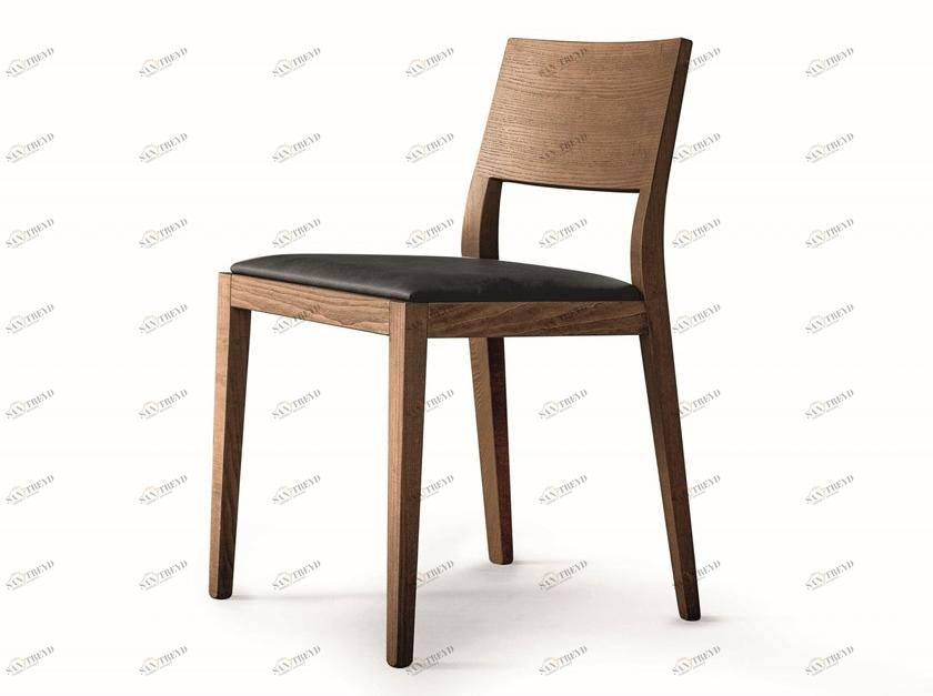 ZANETTE Стул из орехового дерева каналетто и сиденье из экокожи sun-id-1475857
