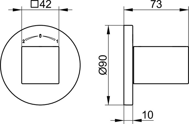 59057010001 Встраиваемый запорный вентиль с переключателем на 2 потребителя DN 15 KEUCO Edition 90 - Вид №2