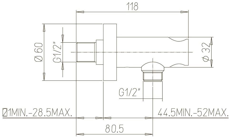Paini Morgana 73CR480 вывод для воды с держателем - Вид №1