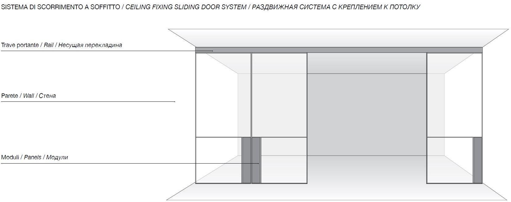 Longhi Лакированная раздвижная дверь из закаленного стекла Aluminiun chic – doors Serie 340 - Вид №11