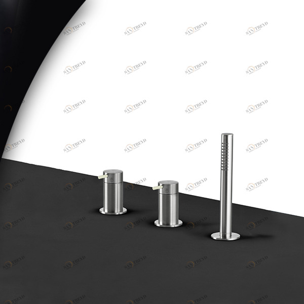 Смеситель для ванны матовая сталь с серой ручкой Toki Radomonte TKI14SCIL29