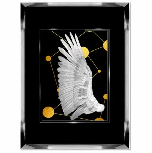 Постер прямоугольный на художественной бумаге 97х71 см "Крылья Ангела - 1" EVENHOME ДИЗАЙНЕРСКИЕ 00-3878735 Белый;черный